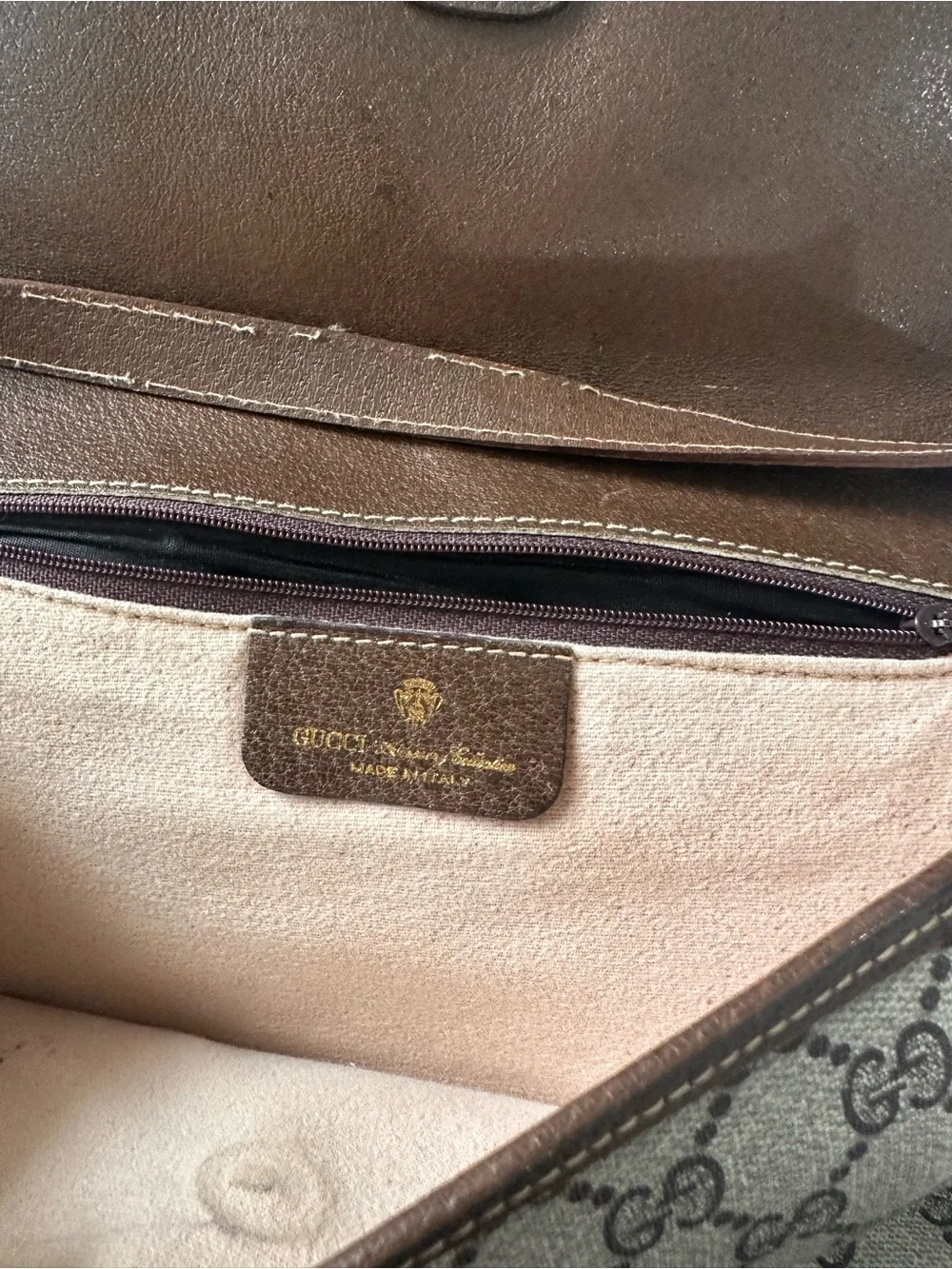 Gucci Vintage Brown Monogram Canvas Bag